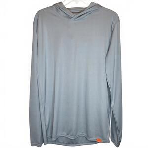 Grundens Men's Performance Fishing Shirt with built-in gator Hood Grey Size S